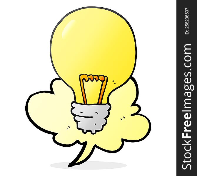 speech bubble cartoon light bulb