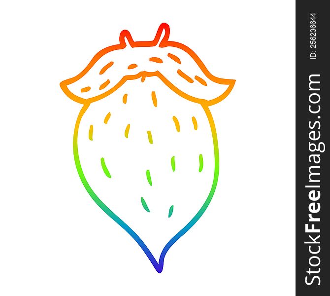 rainbow gradient line drawing of a cartoon fake beard