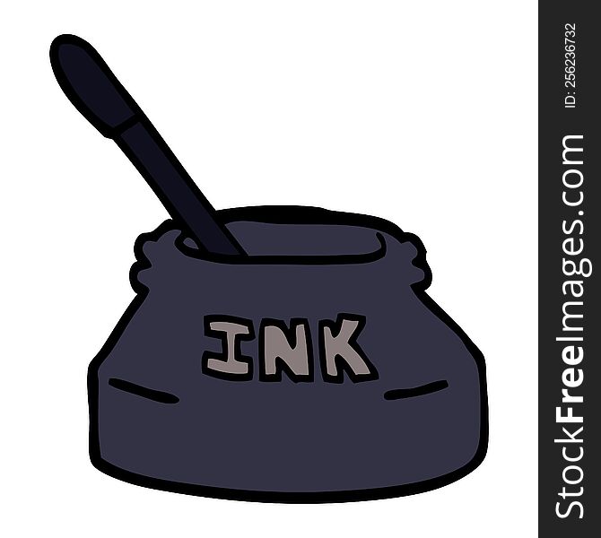 Cartoon Doodle Ink Pot