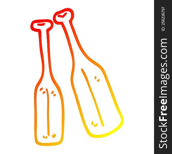 Warm Gradient Line Drawing Cartoon Pair Of Paddles