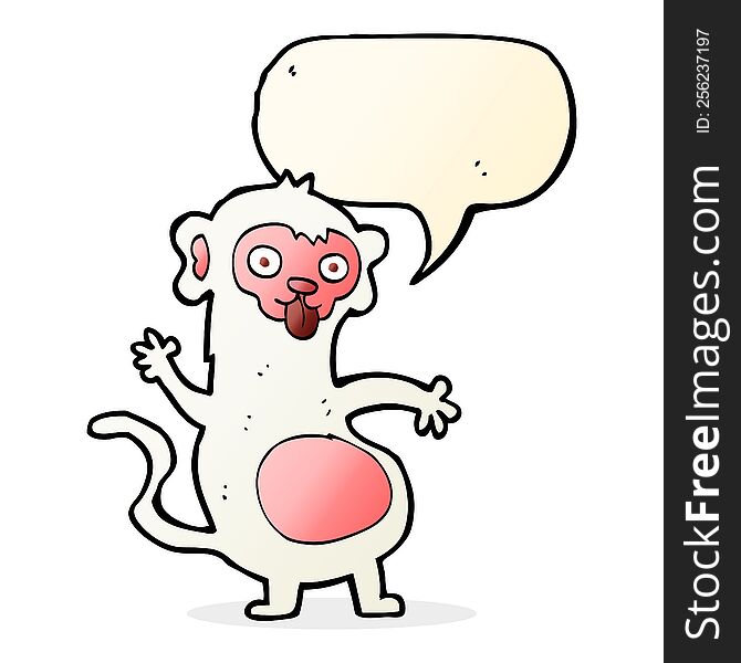 Funny Cartoon Monkey With Speech Bubble