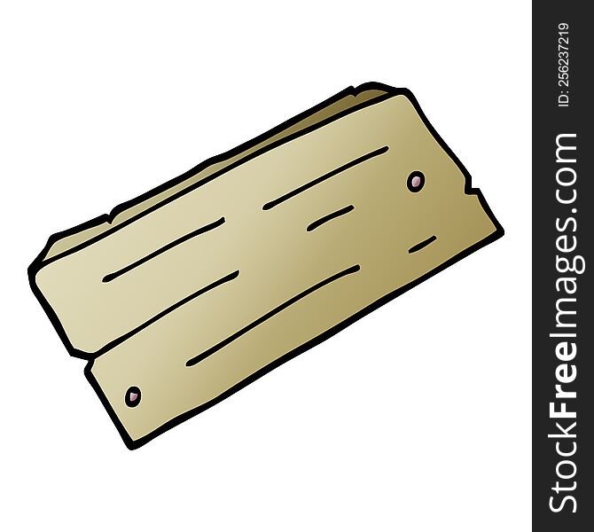 cartoon doodle plank of wood