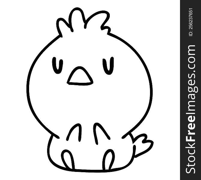 line doodle of a cute little bird