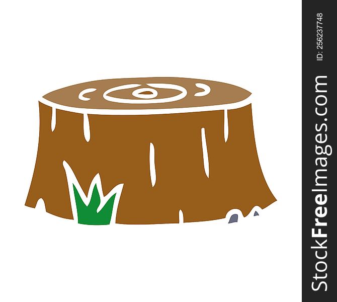 Cartoon Doodle Of A Tree Log