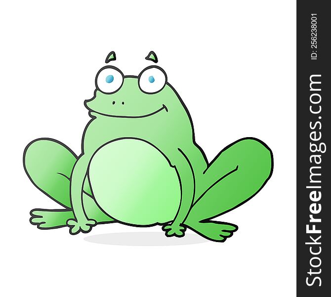 freehand drawn cartoon happy frog