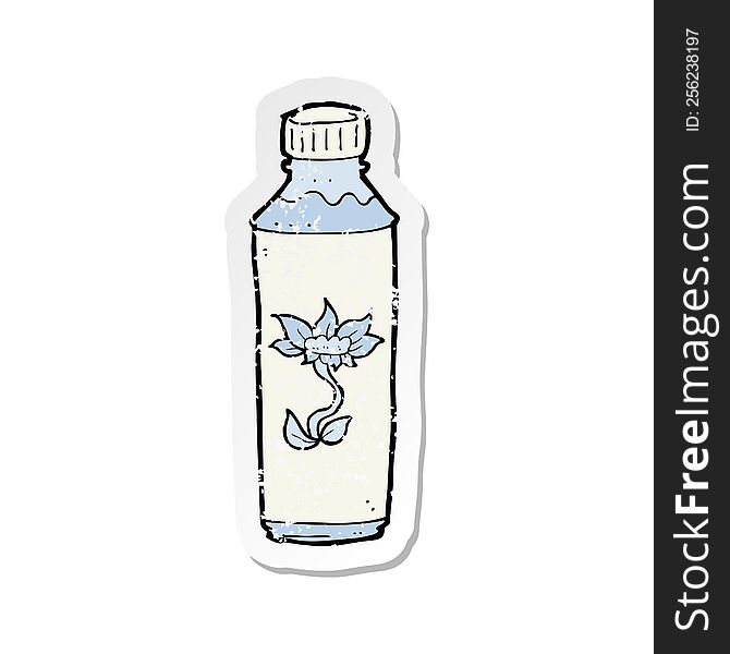 retro distressed sticker of a cartoon water bottle