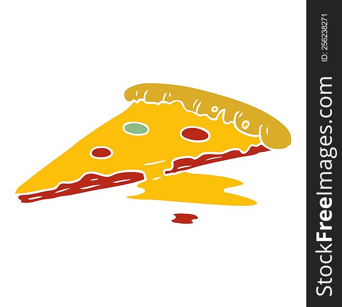 Cartoon Doodle Of A Slice Of Pizza