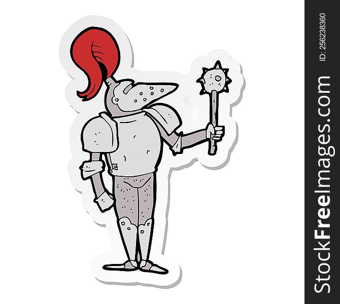 sticker of a cartoon medieval knight