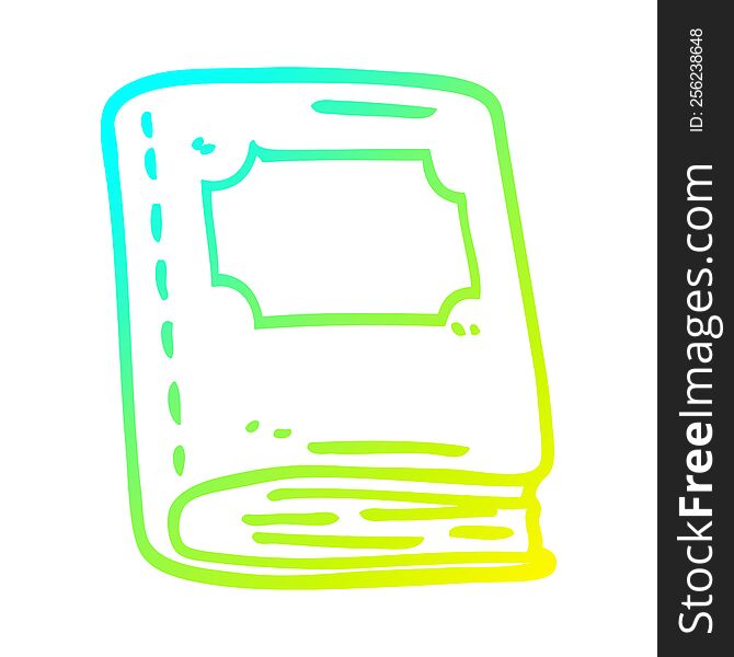 cold gradient line drawing of a cartoon reading book