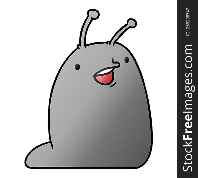 Gradient Cartoon Of A Cute Kawaii Slug