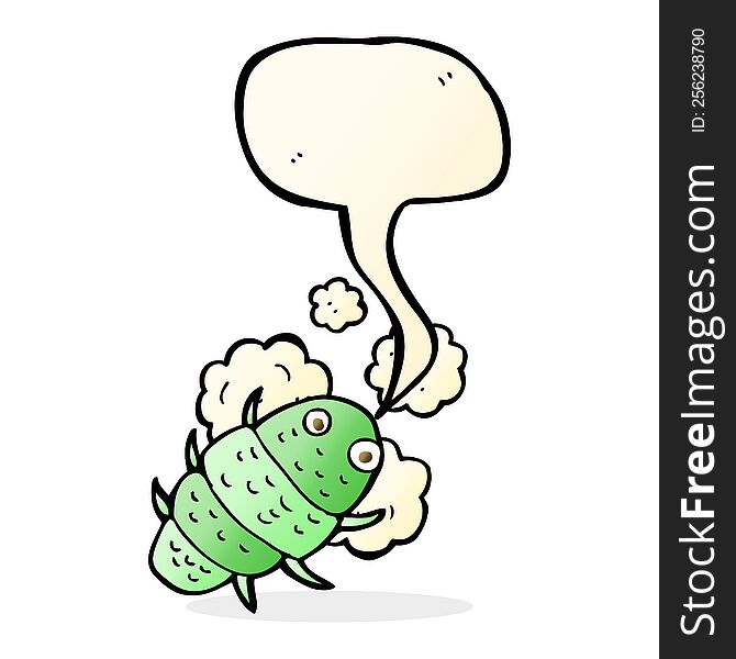 Cartoon Bug With Speech Bubble