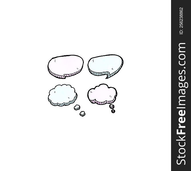 Cartoon Speech Bubbles And Thought Clouds