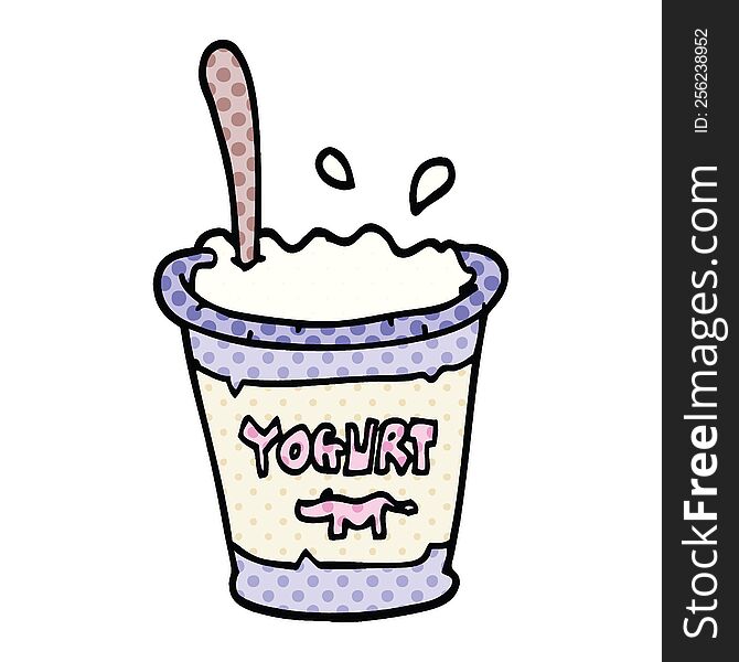 comic book style cartoon yogurt