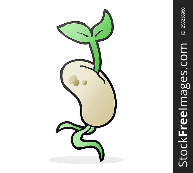 cartoon sprouting seed