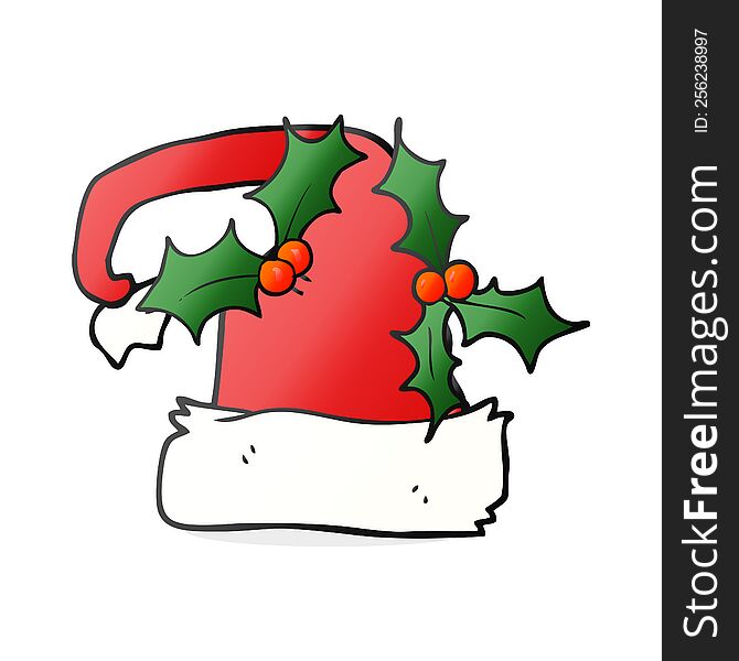 Cartoon Christmas Holly Hat