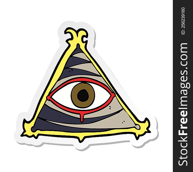 sticker of a cartoon mystic eye symbol