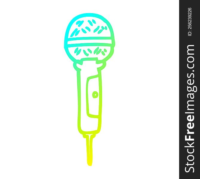 cold gradient line drawing of a cartoon microphone