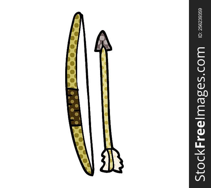 cartoon doodle of a bow and arrow