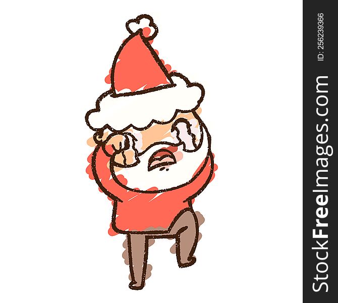 Crying Santa Chalk Drawing