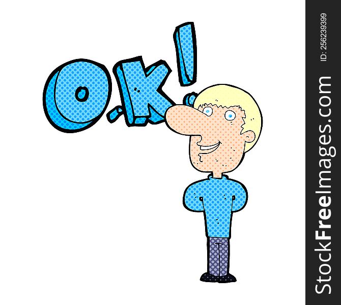 Cartoon Man Saying OK