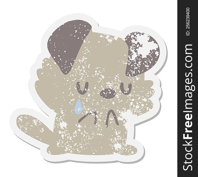 Crying Puppy Grunge Sticker