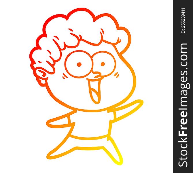 warm gradient line drawing of a excited man cartoon