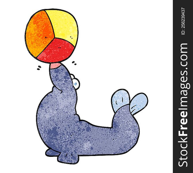 Textured Cartoon Seal Balancing Ball