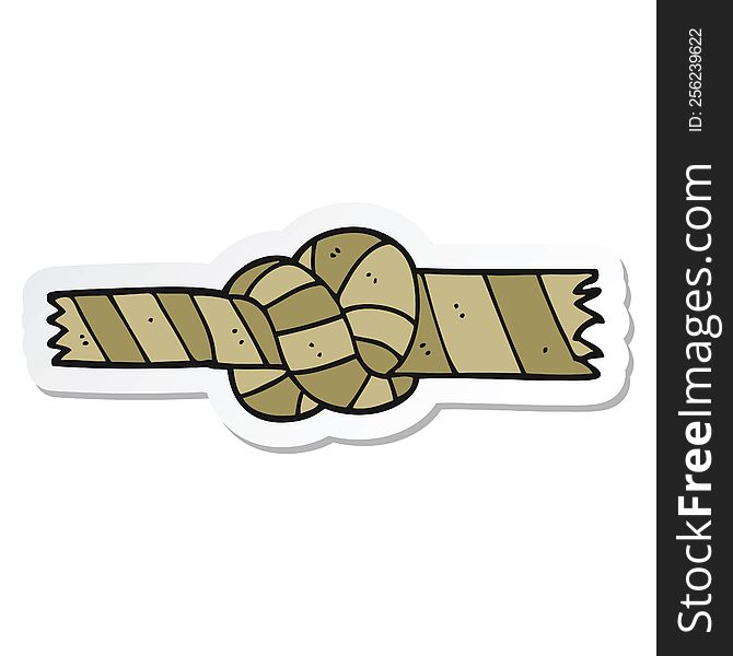 Sticker Of A Cartoon Knotted Rope