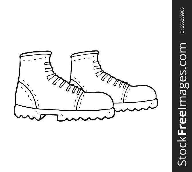 Black And White Cartoon Walking Boots