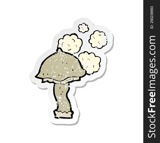 Retro Distressed Sticker Of A Cartoon Mushroom