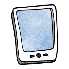 Cartoon Doodle Touch Screen Mobile Royalty Free Stock Photo