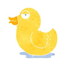 Retro Cartoon Rubber Duck Stock Images