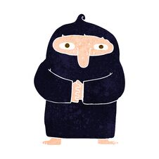 Cartoon Monk In Robe Royalty Free Stock Photo