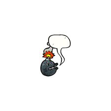 Bomb With Speech Bubble Stock Images