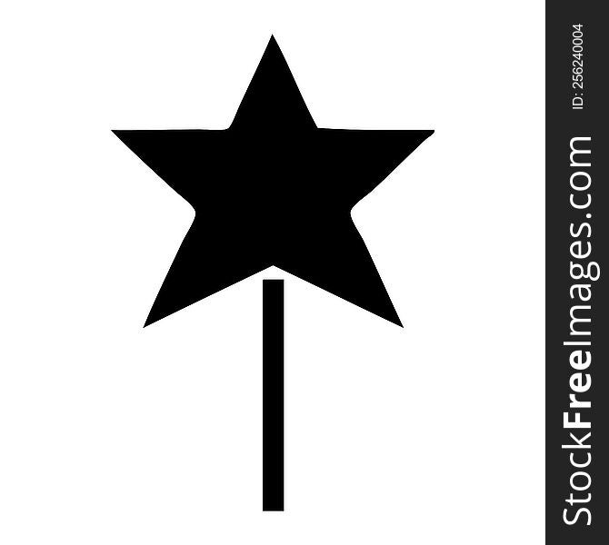 flat symbol of a star wand. flat symbol of a star wand