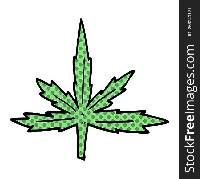 Cartoon Doodle Marijuana Leaf