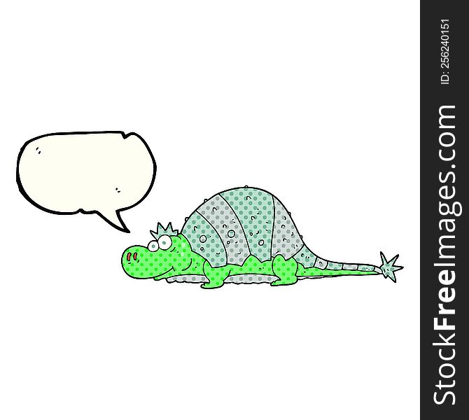 Comic Book Speech Bubble Cartoon Dinosaur