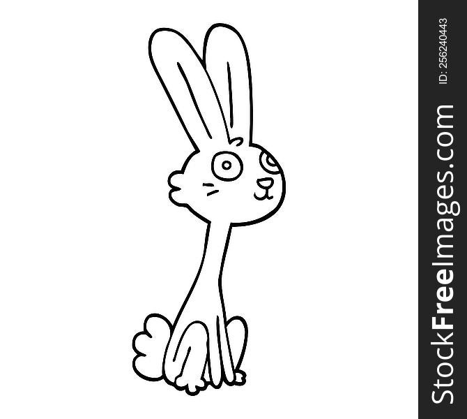 line drawing cartoon rabbit