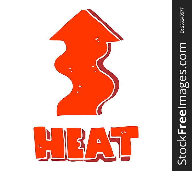 flat color illustration of a cartoon heat rising