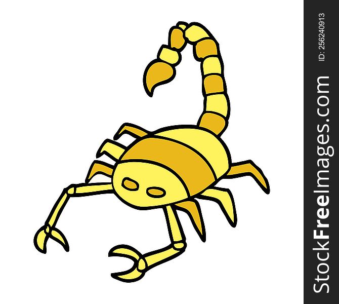 cartoon doodle of a scorpion