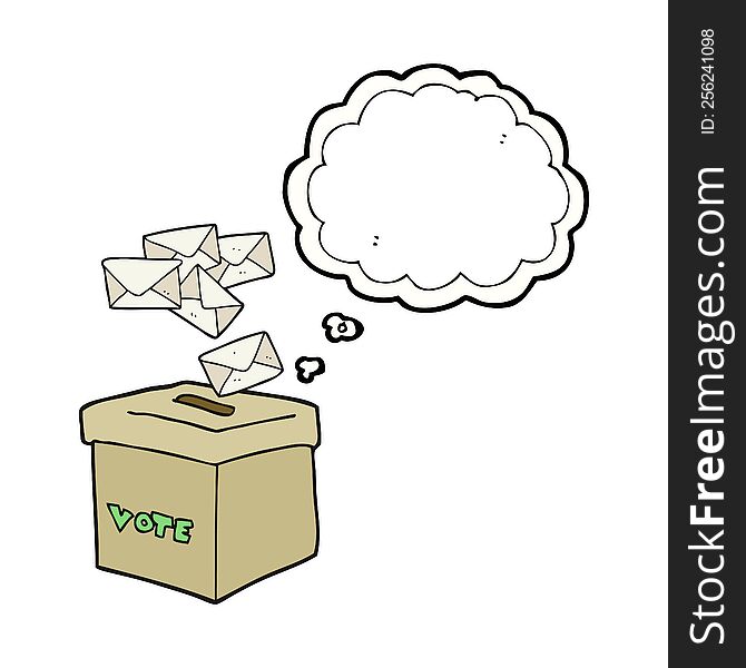 Thought Bubble Cartoon Ballot Box