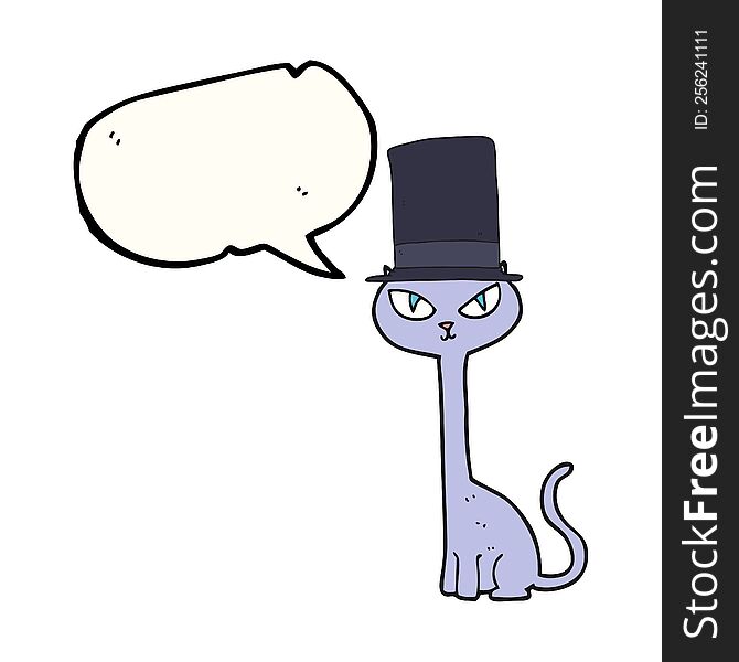 Speech Bubble Cartoon Posh Cat