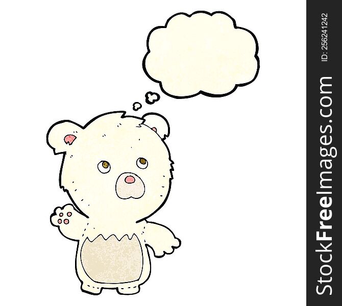 Cartoon Polar Teddy Bear With Thought Bubble