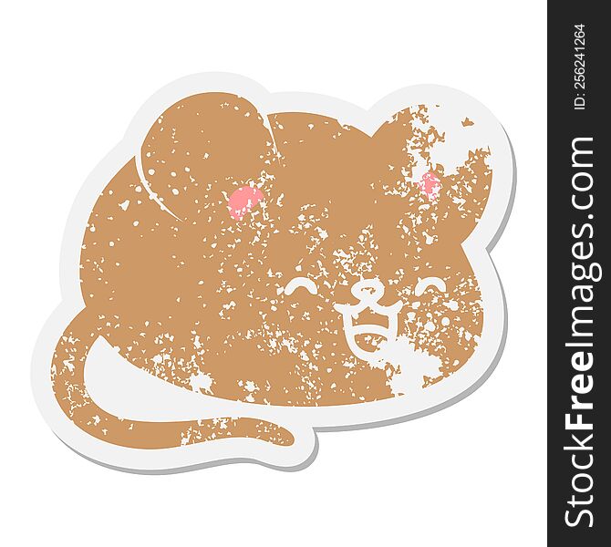 cute cartoon mouse grunge sticker