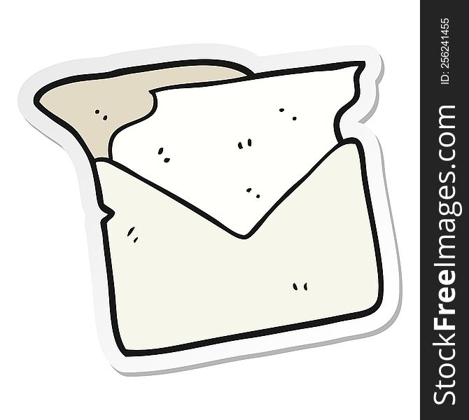 Sticker Of A Cartoon Open Letter