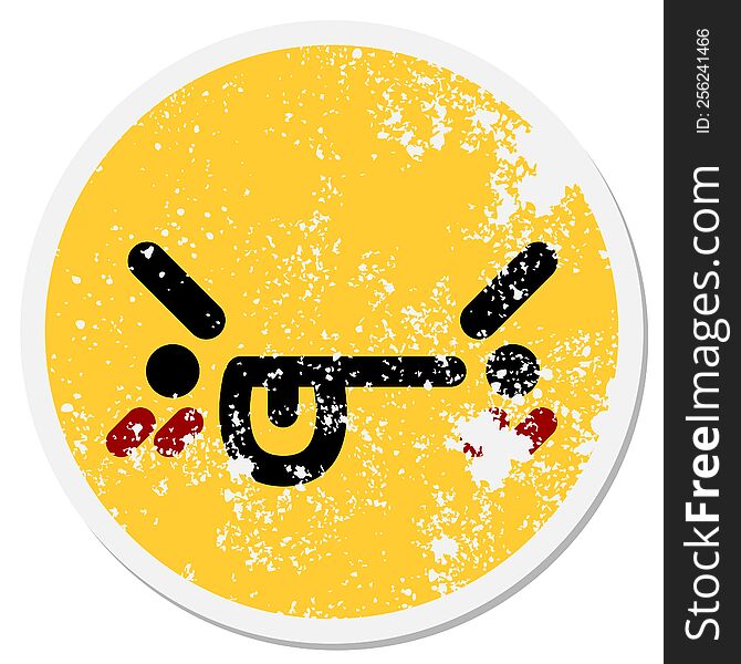 Fed Up Face Circular Sticker