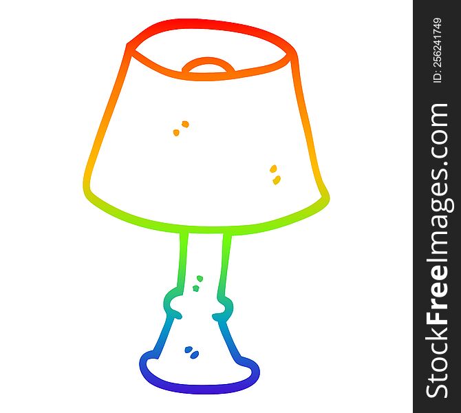 rainbow gradient line drawing of a cartoon regular lamp