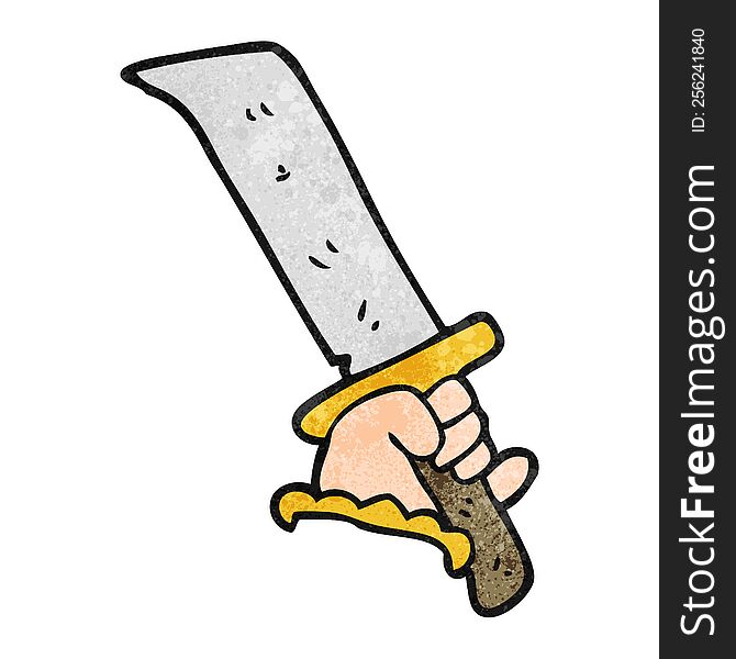 Textured Cartoon Hand With Sword