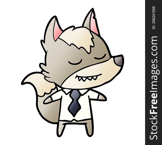 friendly cartoon boss wolf. friendly cartoon boss wolf