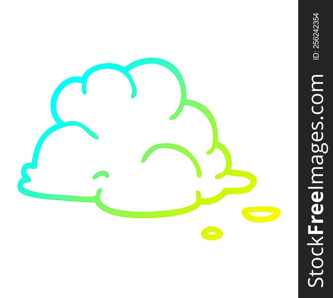 cold gradient line drawing of a cartoon fluffy white clouds